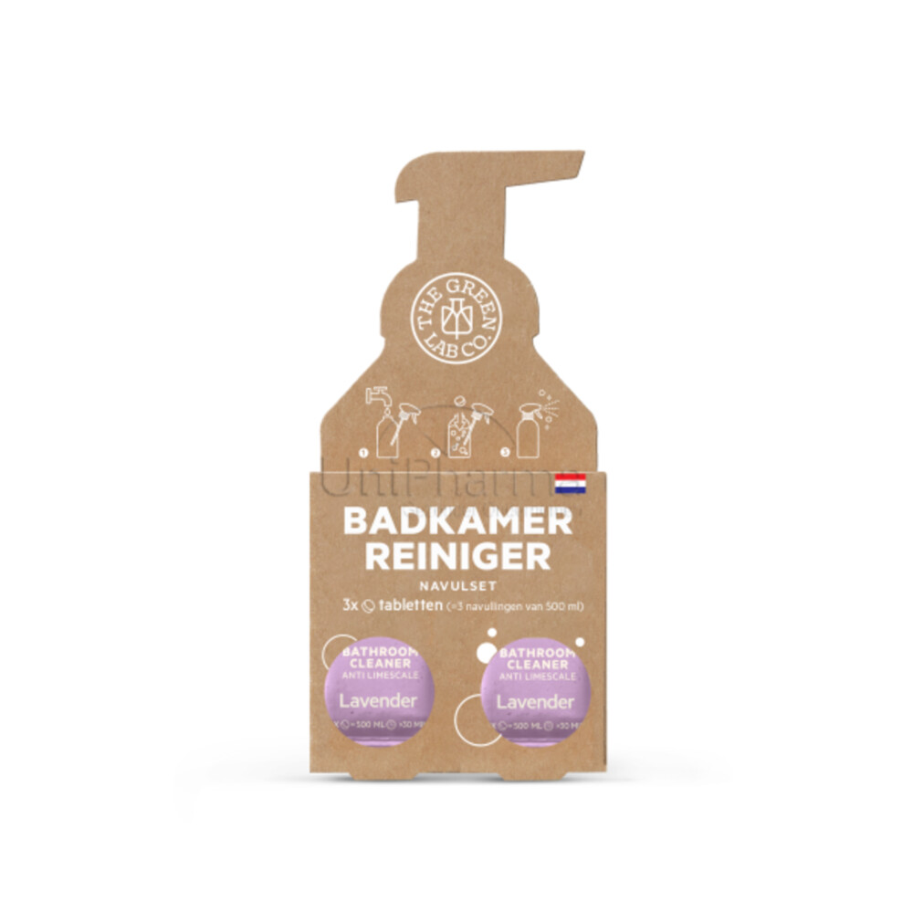 The Green Lab Co Navul Set Badkamerreiniger Tabletten Lavendel3 stuks