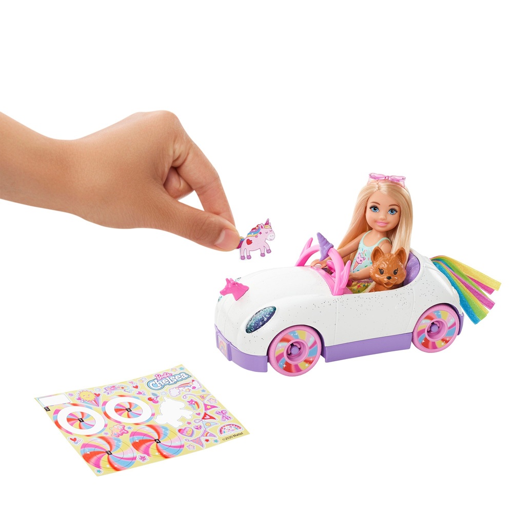Barbie Chelsea Puppe mit Einhorn-Auto-Spielzeug