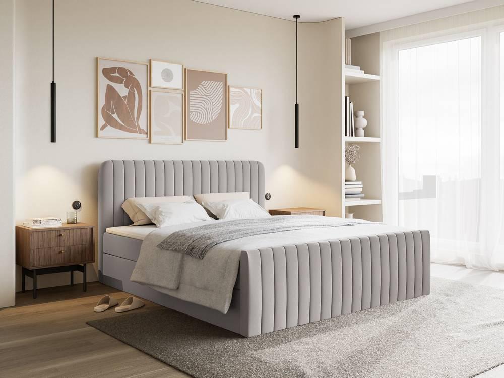 NADUVI Collection Boxspring Adrien chenille met opbergvak 140x200