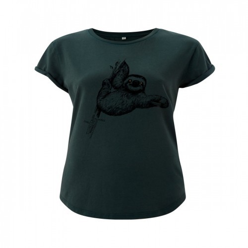 Camiseta feminina verde preguiçosa