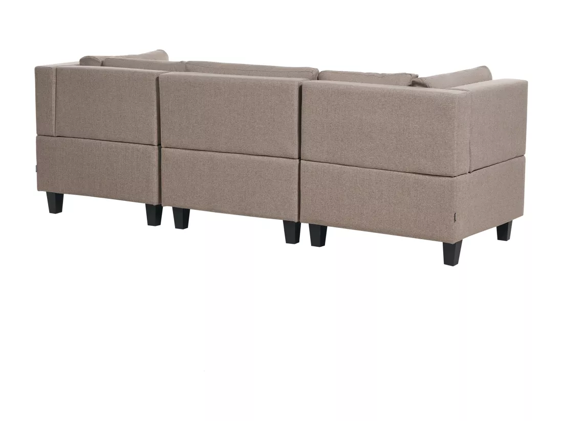 Canapé modulable 3 places en tissu marron UNSTAD
