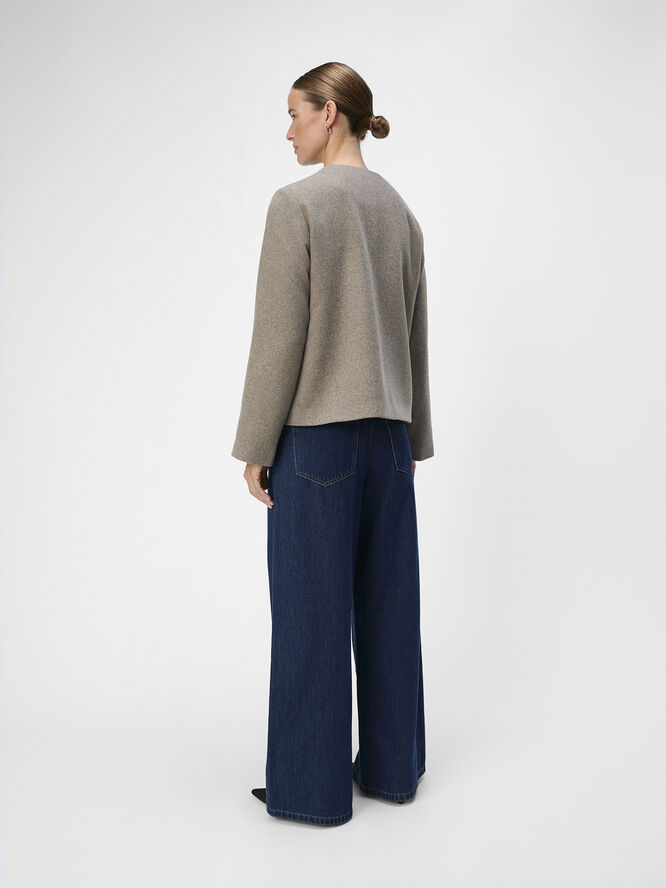 Object OBJPISA SHORT JACKET DIV Desert taupe/melange