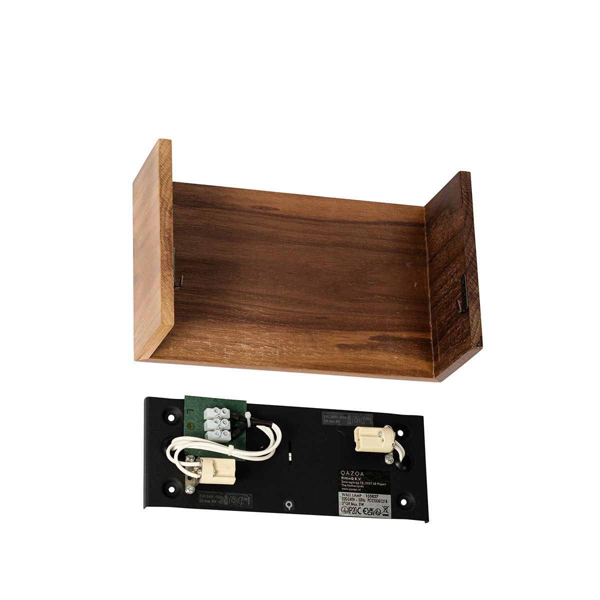 Smart wandlamp walnoot hout 24 cm incl. Wifi G9 - Otan