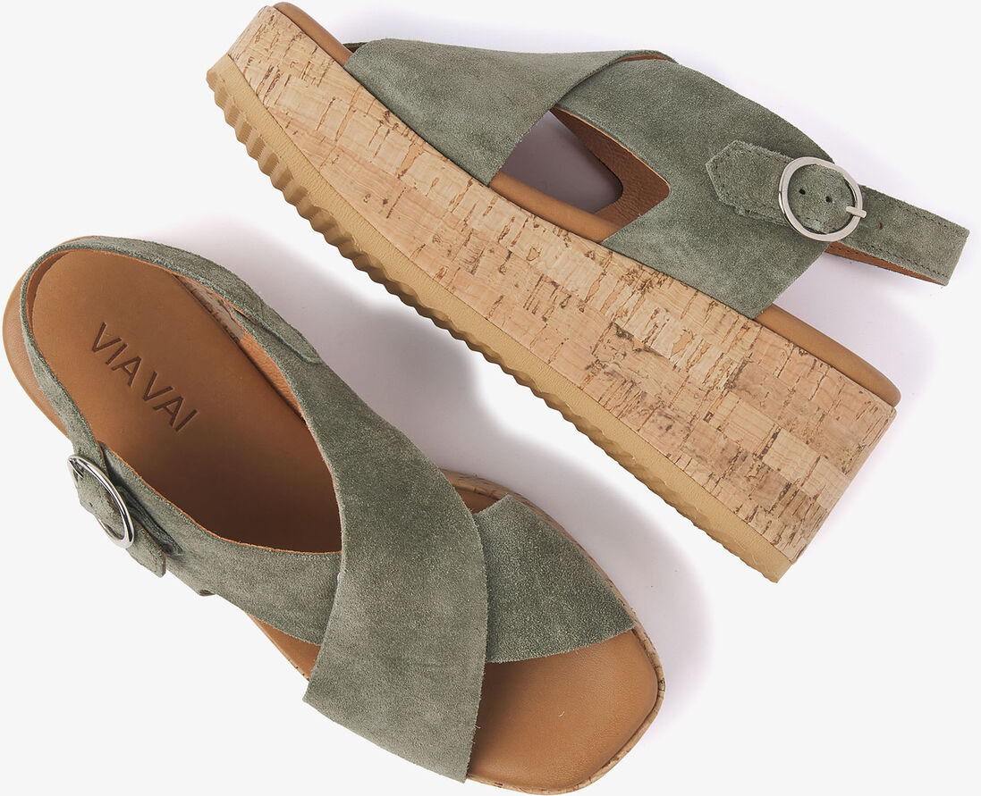 VIA VAI groene via vai sandalen sissel raise
