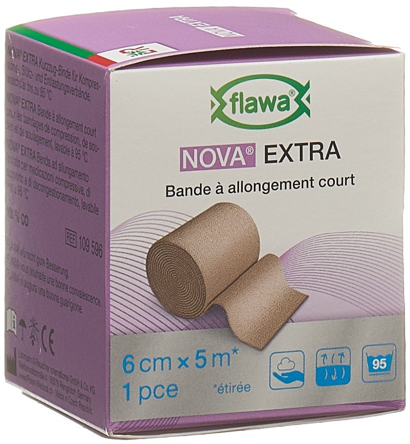 FLAWA Kurzzugbinde 6cmx5m hautfarbig 1 Stk