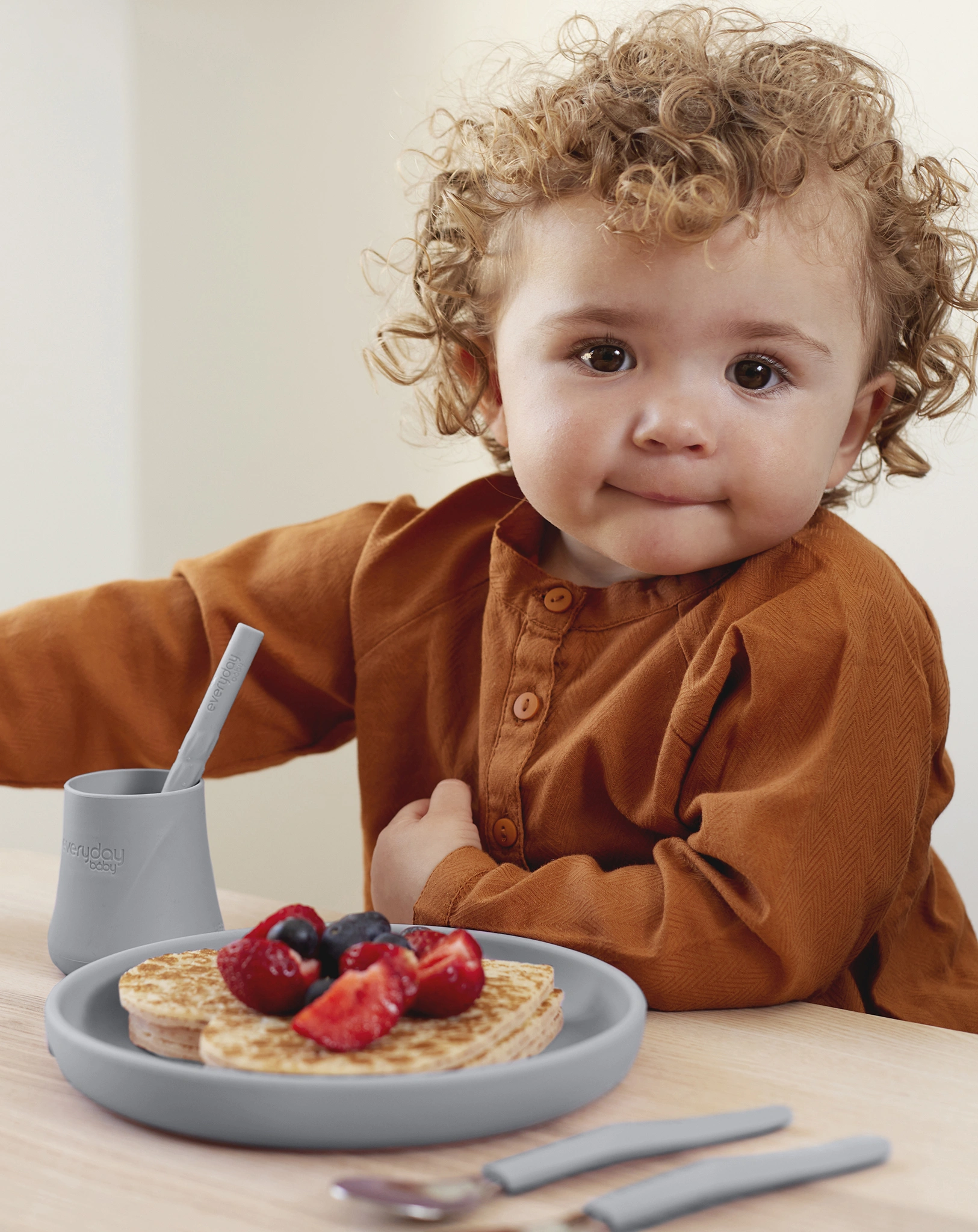 Silikon-Essteller EVERYDAY BABY - EAT & LEARN in grau