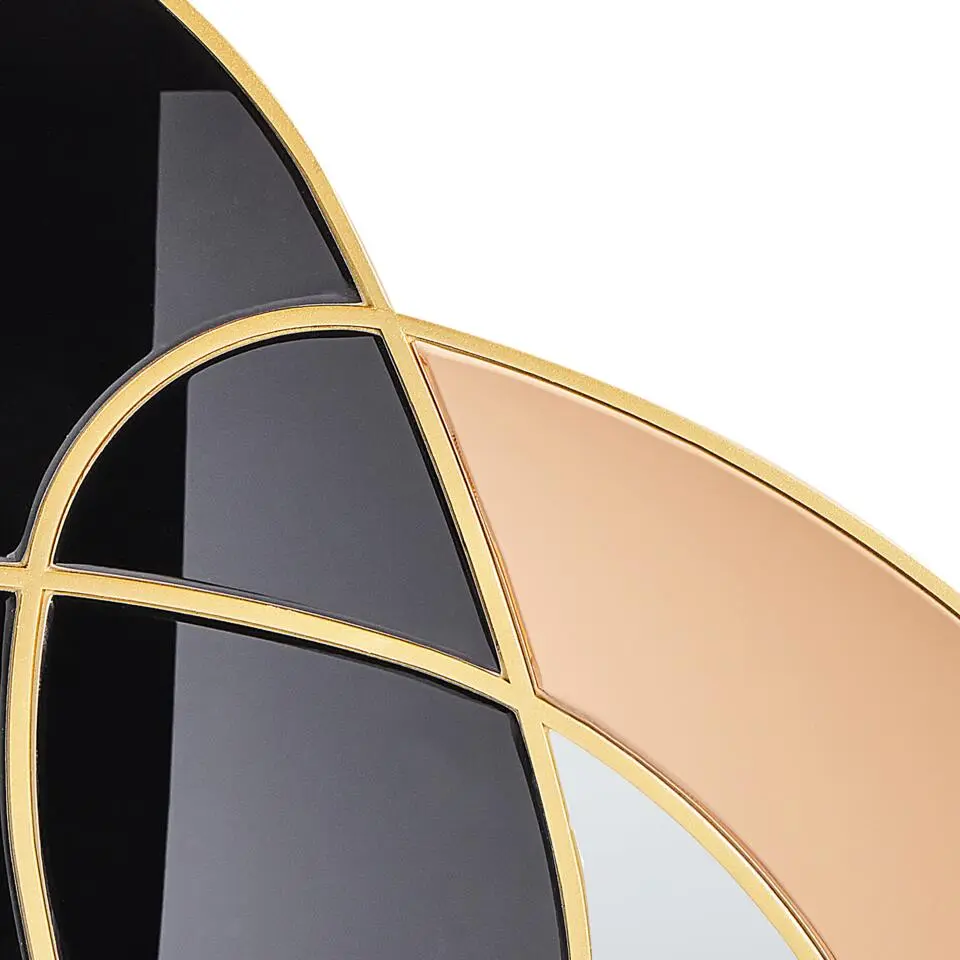 TAILLY - Wandspiegel - Goud/Zwart - 99 x 89 cm - Glas
