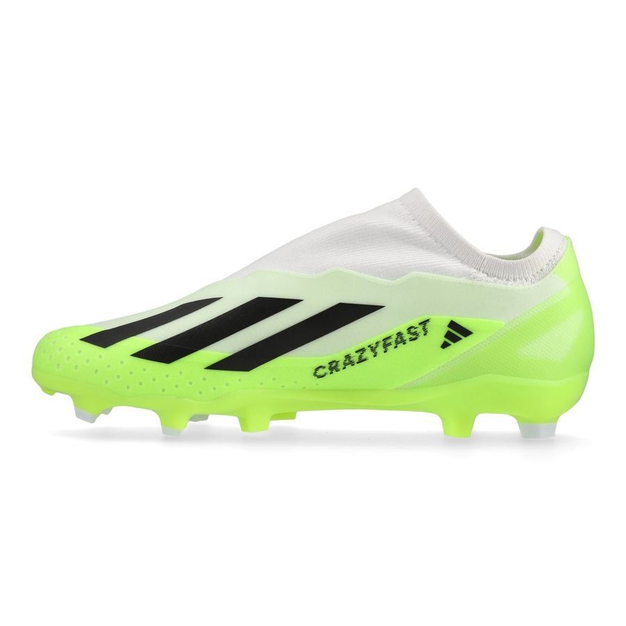 adidas X Crazyfast .3 Laceless FG Crazyrush - Blanc/Noir/Lucid Lemon