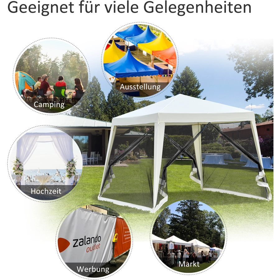 Outsunny Pavillon mit Moskitonetz beige