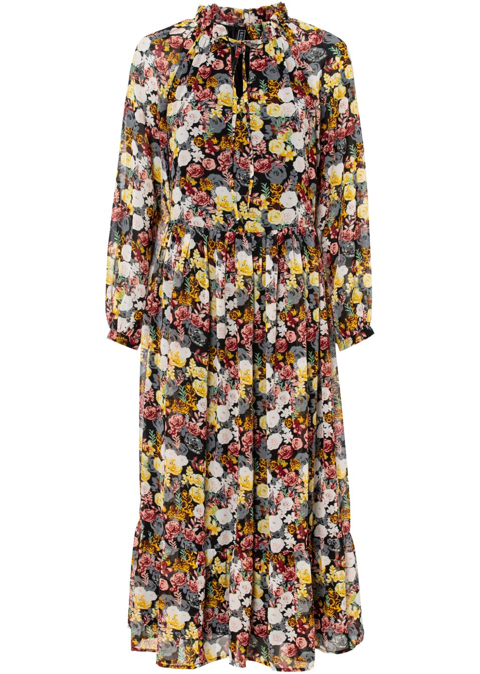 Robe longue avec polyester recyclé et imprimé floral