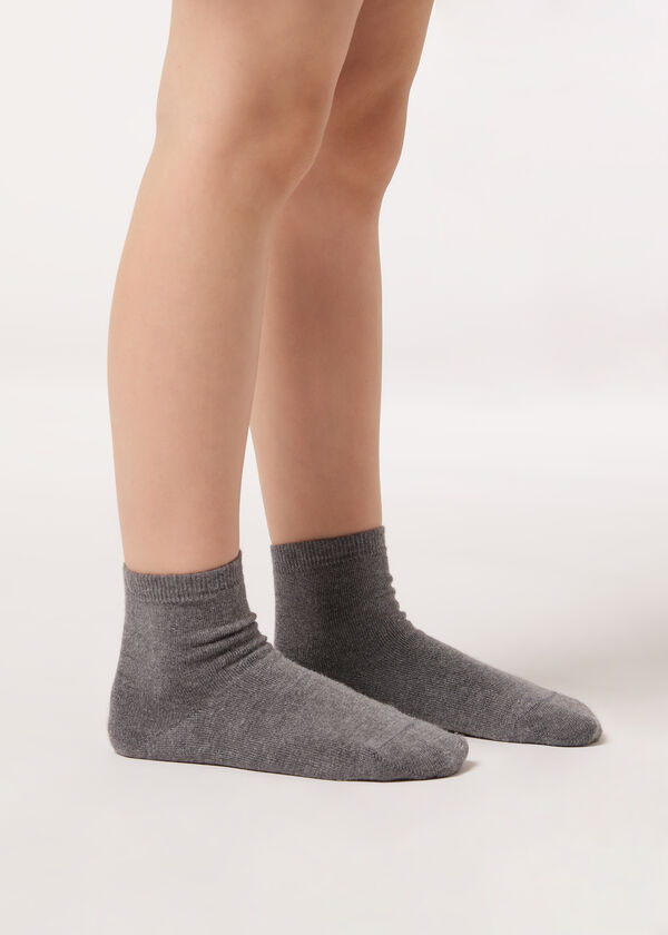 Meias curtas infantis com cashmere