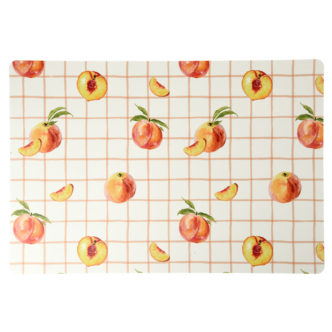 Platzset mit Pfirsich-Allover weiss / apricot
