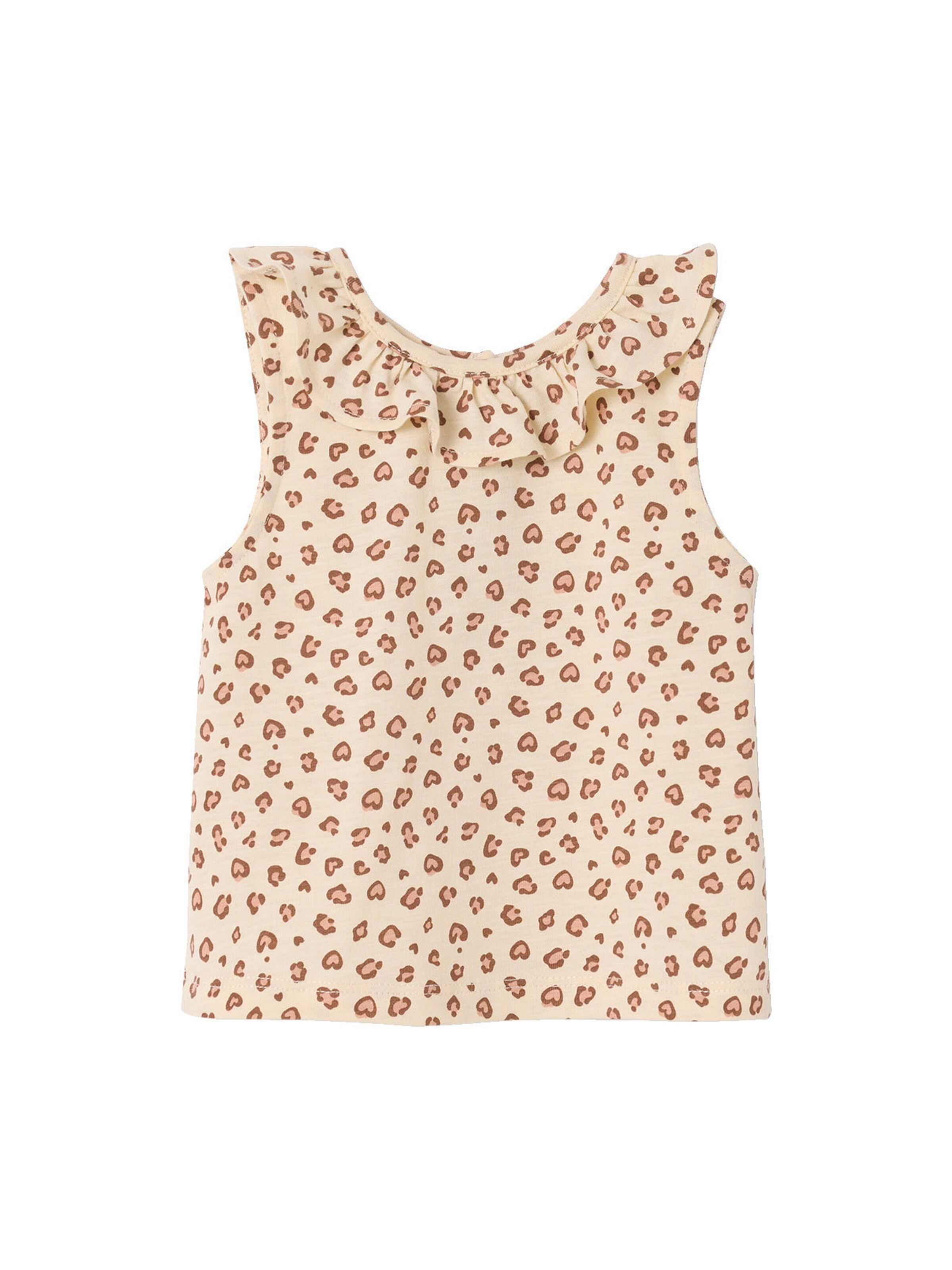 Vertbaudet Bio-Kollektion: Bedrucktes Baby Top mit Volantkragen vanille