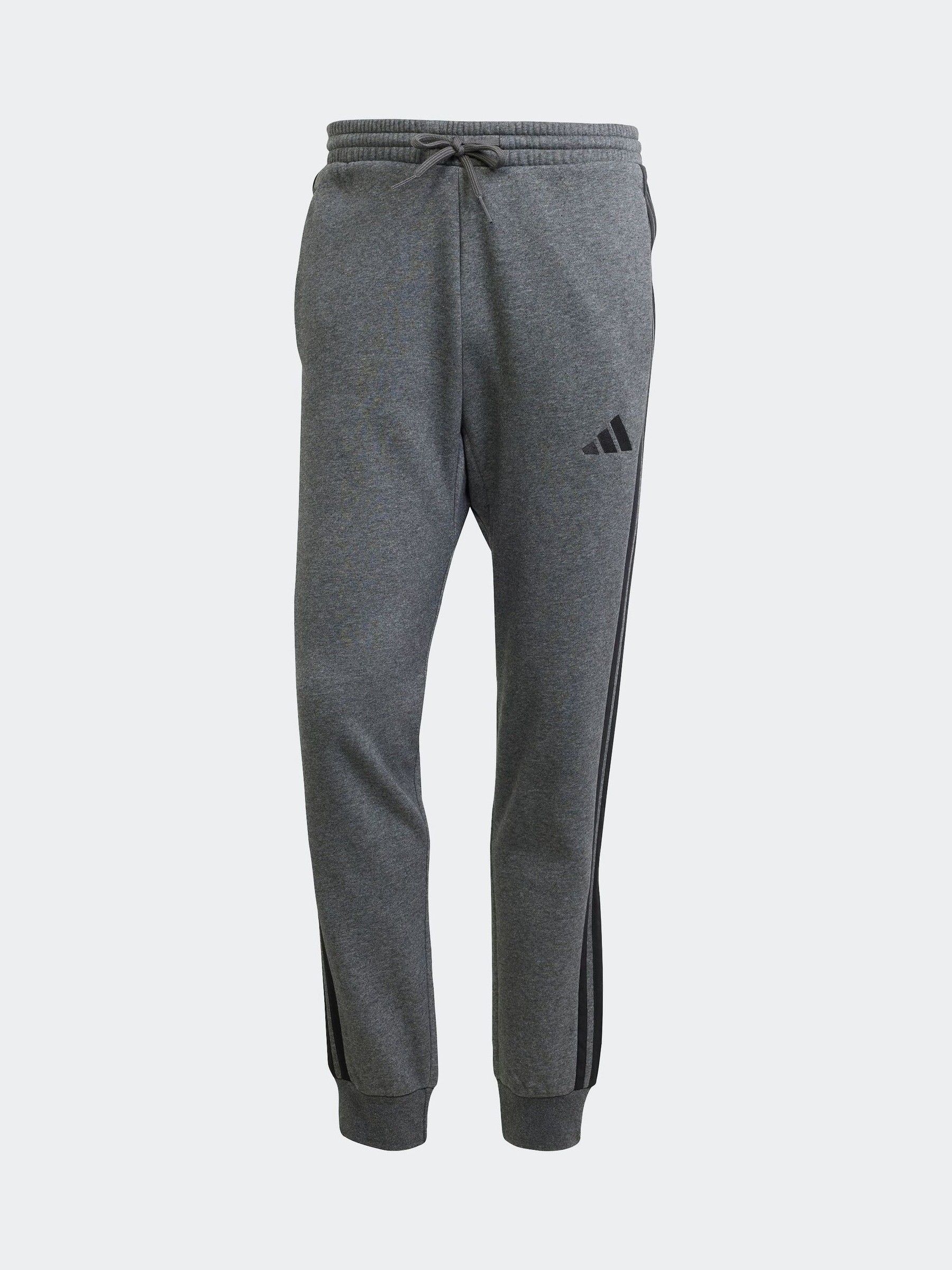 Grijs en zwart - adidas Essentials fleece joggingbroek met 3 strepen