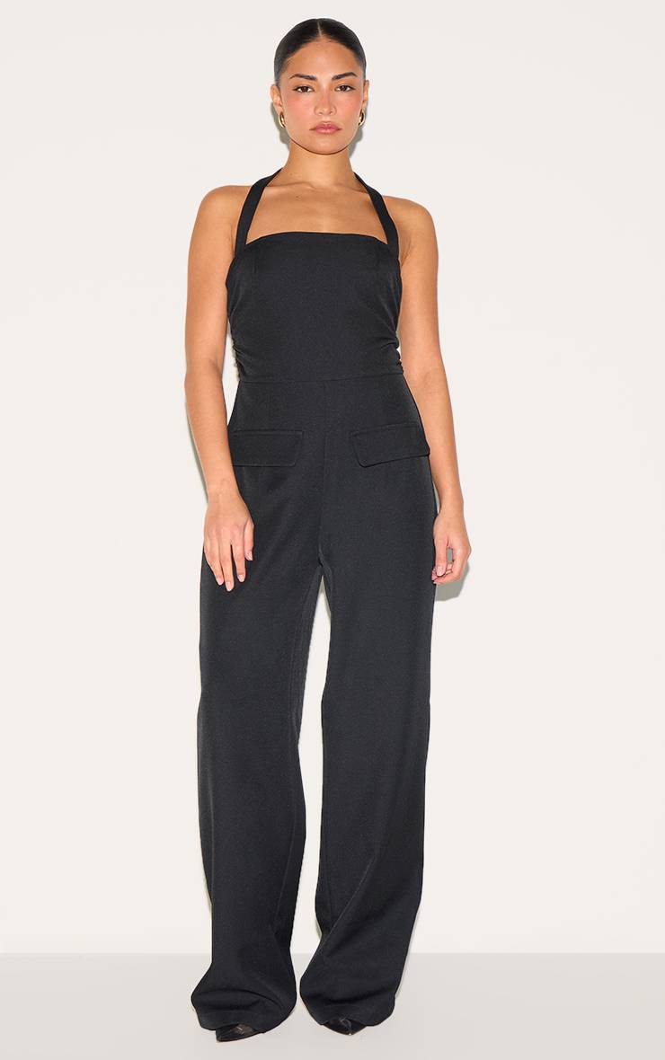 Noir Combinaison Pantalon Large Ajustée Petite