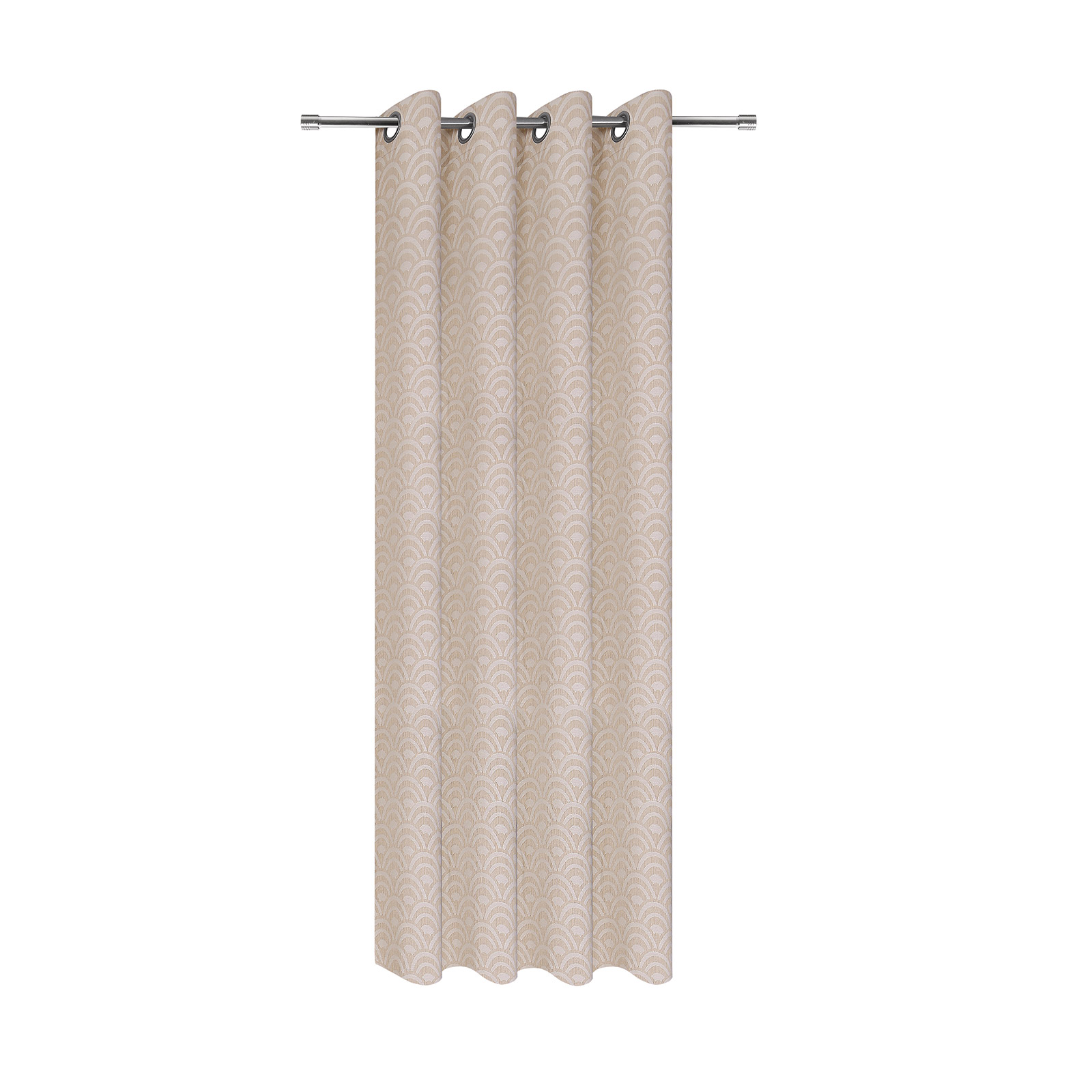 Ösenschal - beige - Halbkreise - 140x245 cm