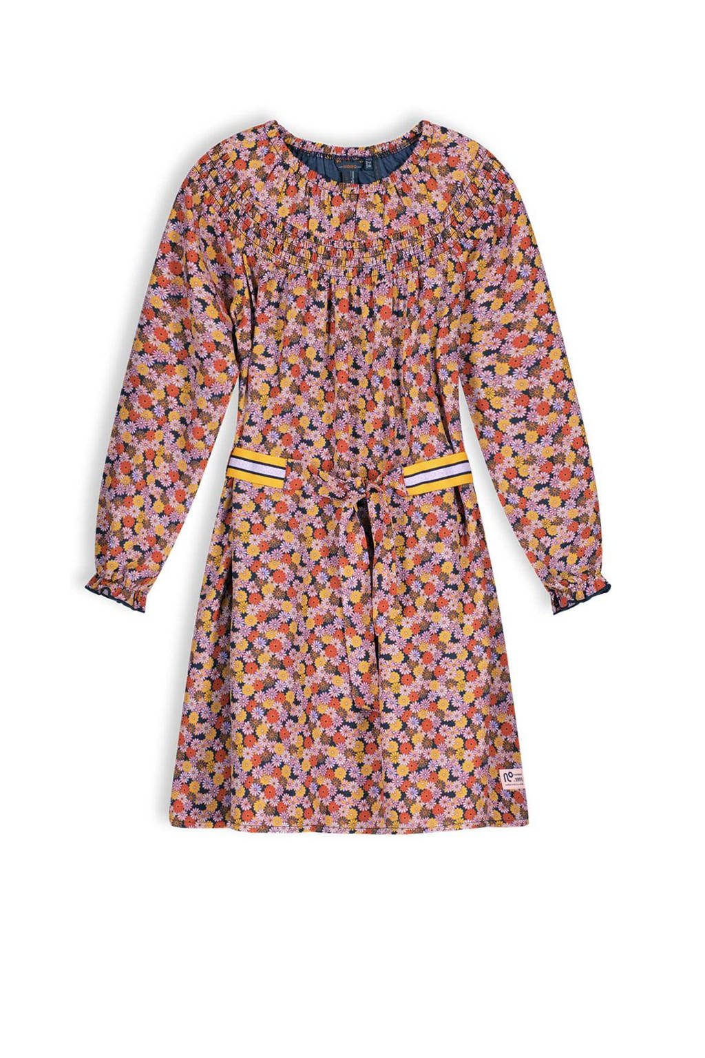 NONO gebloemde jurk Manilla van polyester roze