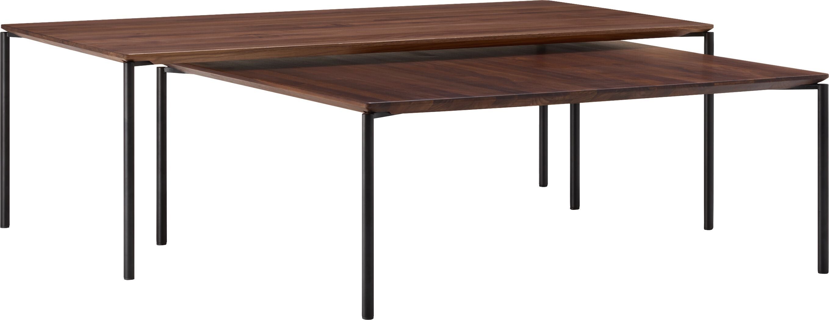 BAO Salontisch - Nussbaum massiv / schwarz / B: 120.0 cm x T: 70.0 cm x H: 40.0 cm