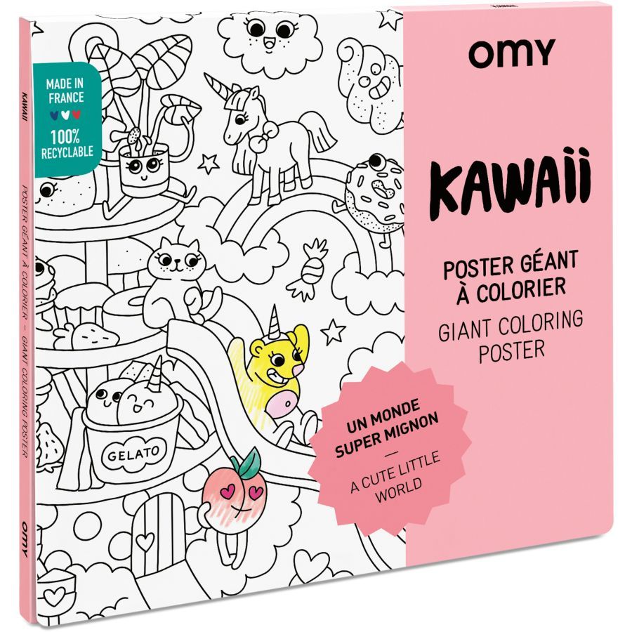 Poster géant à colorier Kawaii Omy