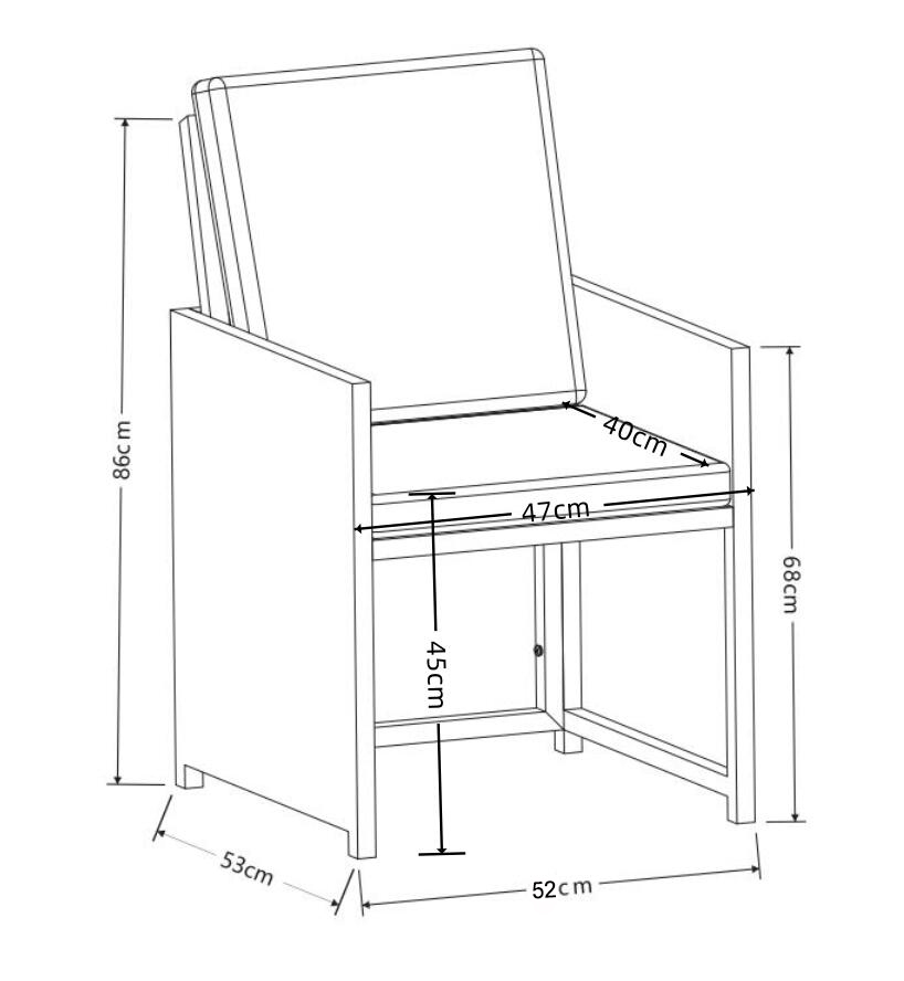 7-teiliges Gartenmöbel-Set - grau - Rattan - 170 cm