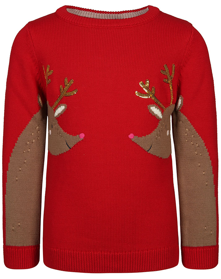 Strickpullover GEGEE – REINDEER in rot