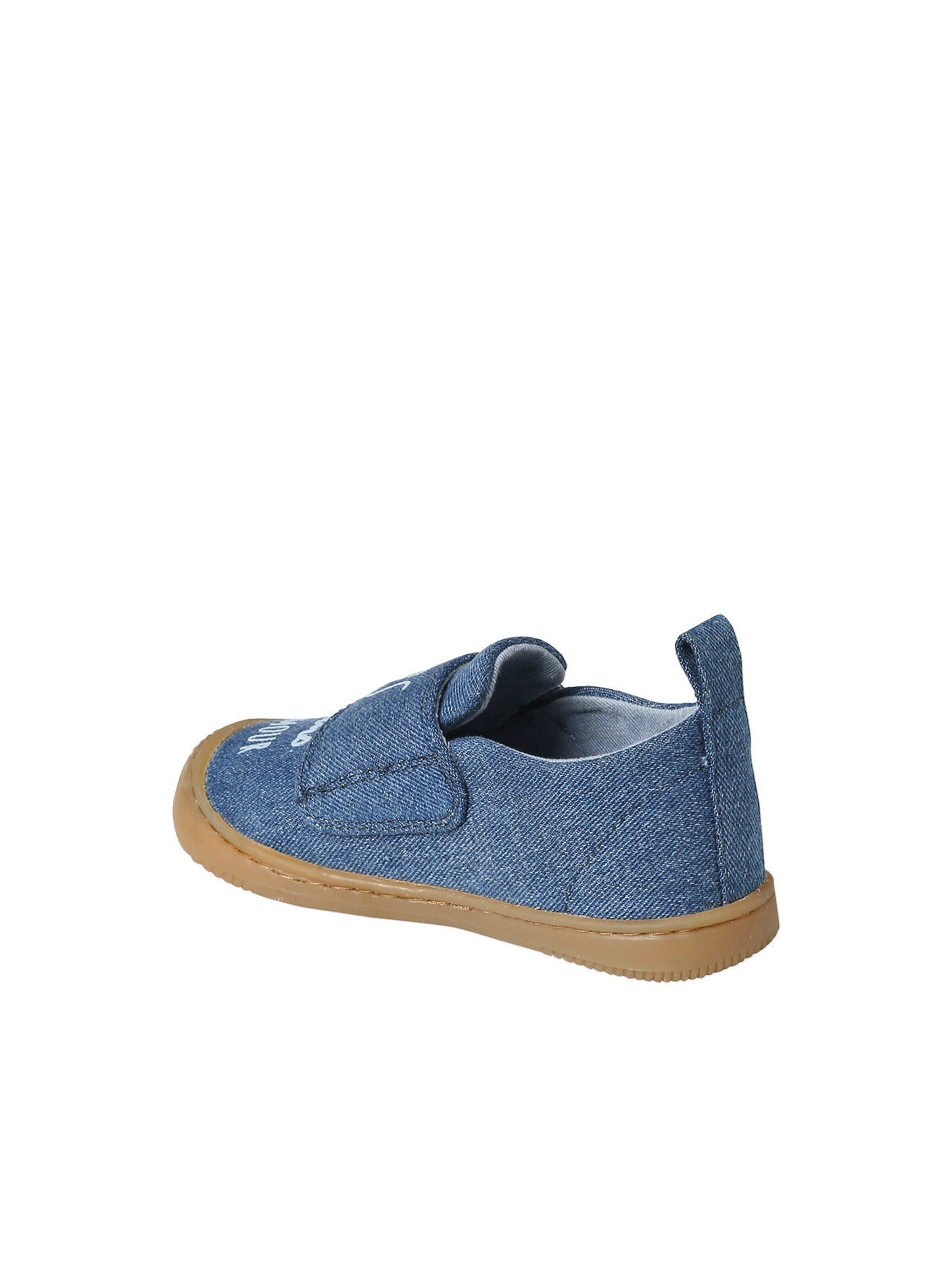 Vertbaudet Baby Stoff-Hausschuhe mit Klettverschluss jeansblau