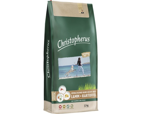 Christopherus droogvoer voor volwassen honden, licht dieet, lam & aardappel, 12 kg