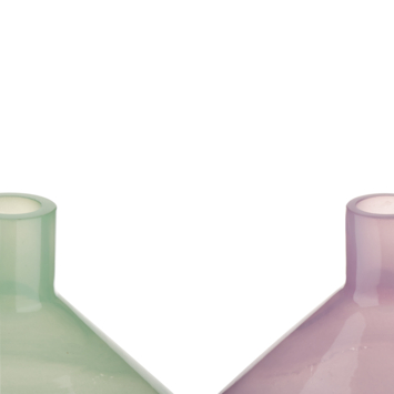 Vaas glas paars groen 17.5x17.5x23cm