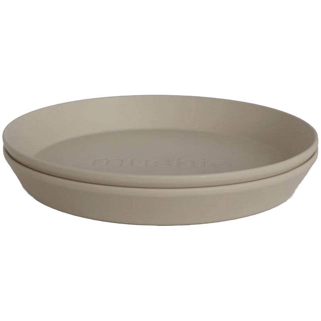 Mushie kinderborden rond - vanilla - 2st