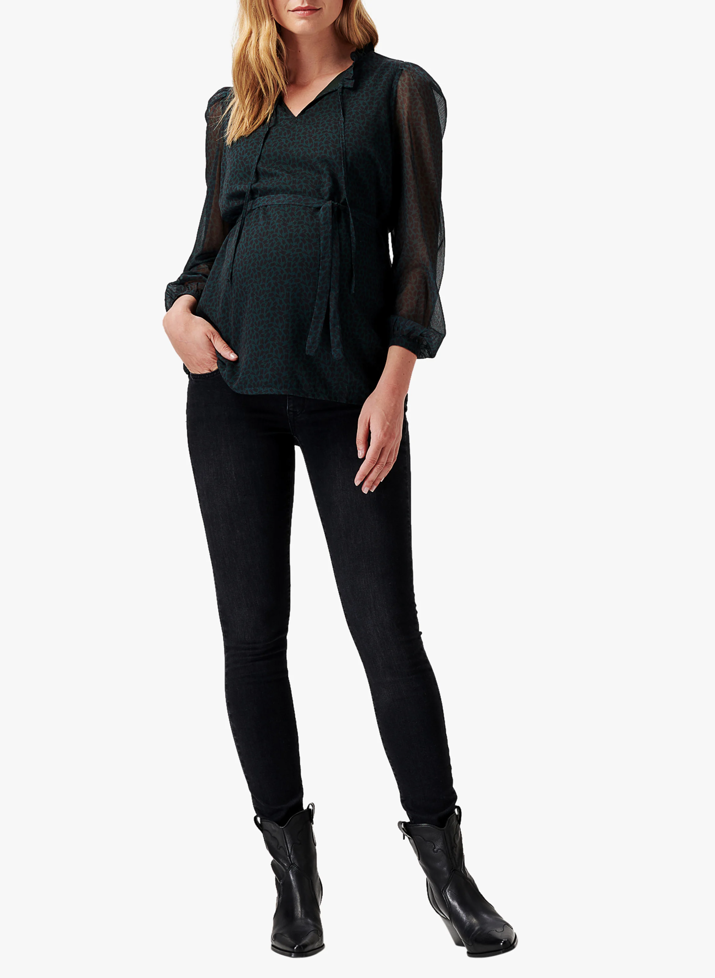 ROSELLE - Blouse de grossesse ceinturé | Vert