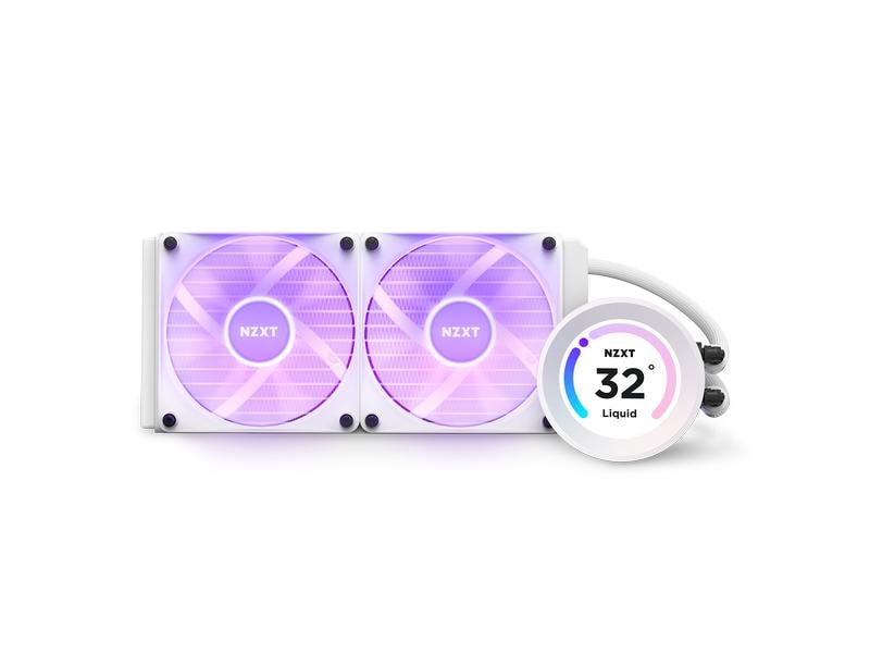 NZXT Wasserkühlung Kraken Elite RGB 240 Weiss Wasserkühler für Intel und AMD Prozessorsockel mit LCD-Display und leuchtenden, leisen RGB-Lüftern