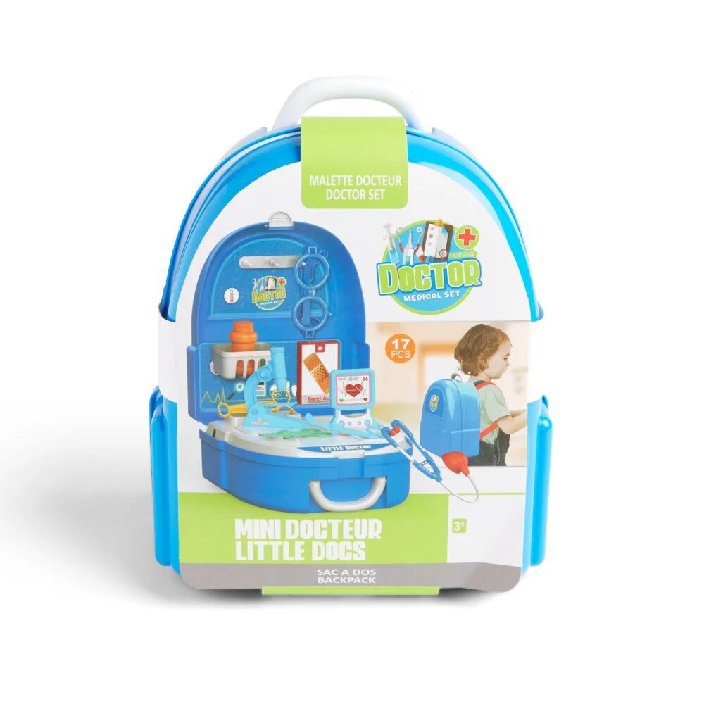 Sac à dos jouet enfant docteur 17 pièces