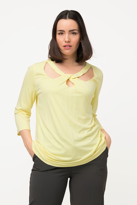 Shirt, Cut-Outs, Classic, Rundhals, 3/4-Arm