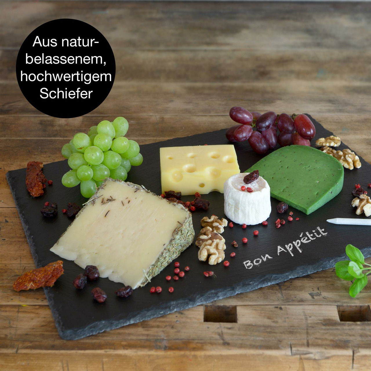Moritz & Moritz Schiefer-Servierplatte Basil 6-tlg.