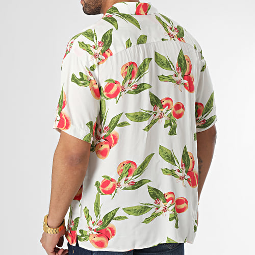 Chemise Manches Courtes Luke Flores Resort Blanc Floral