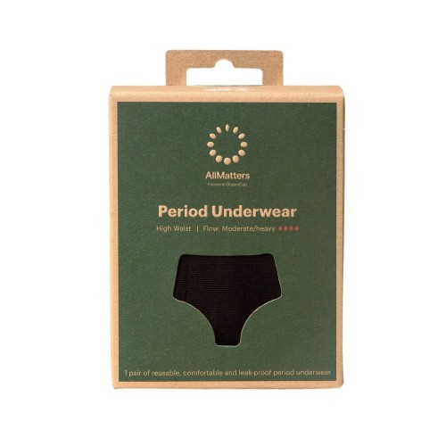 AllMatters Cueca Menstrual Cintura Alta para Fluxo Abundante Size XXXL