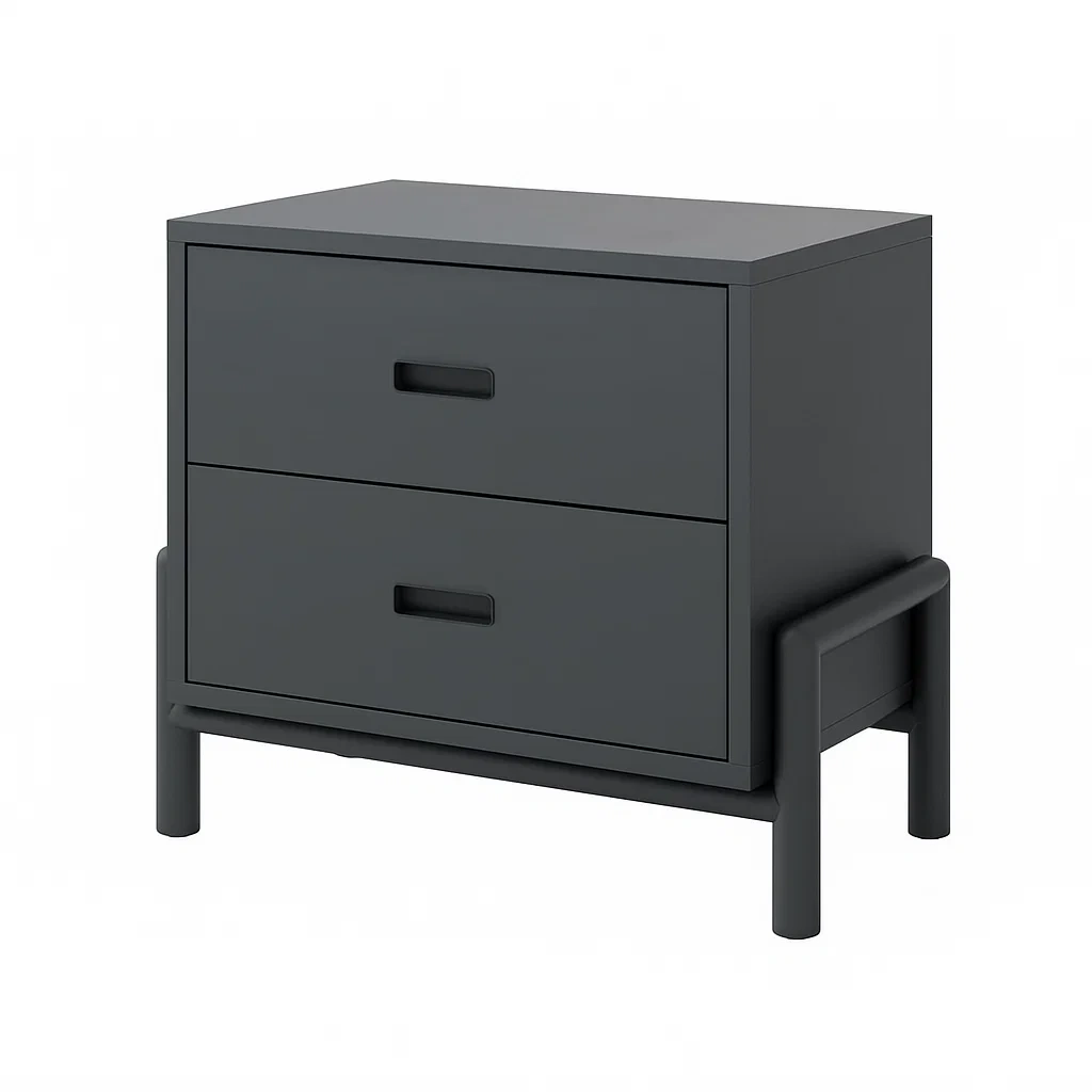 Table de chevet en bois avec 2 tiroirs 40x45x55 cm