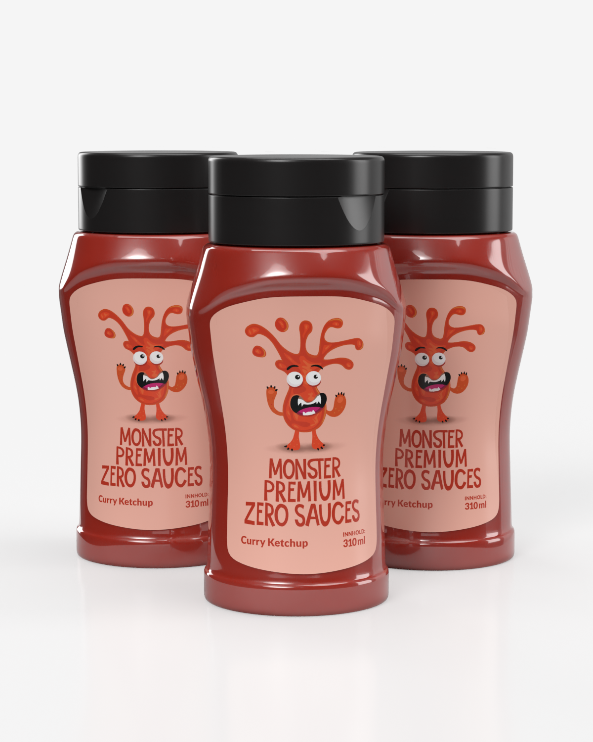 Monster Premium Zero Calorie Sauces - Curry Ketchup - TREPAKNING!