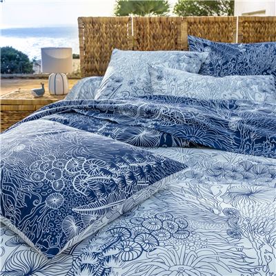 Linge de lit motif fonds sous-marins - BECQUET CRÉATION