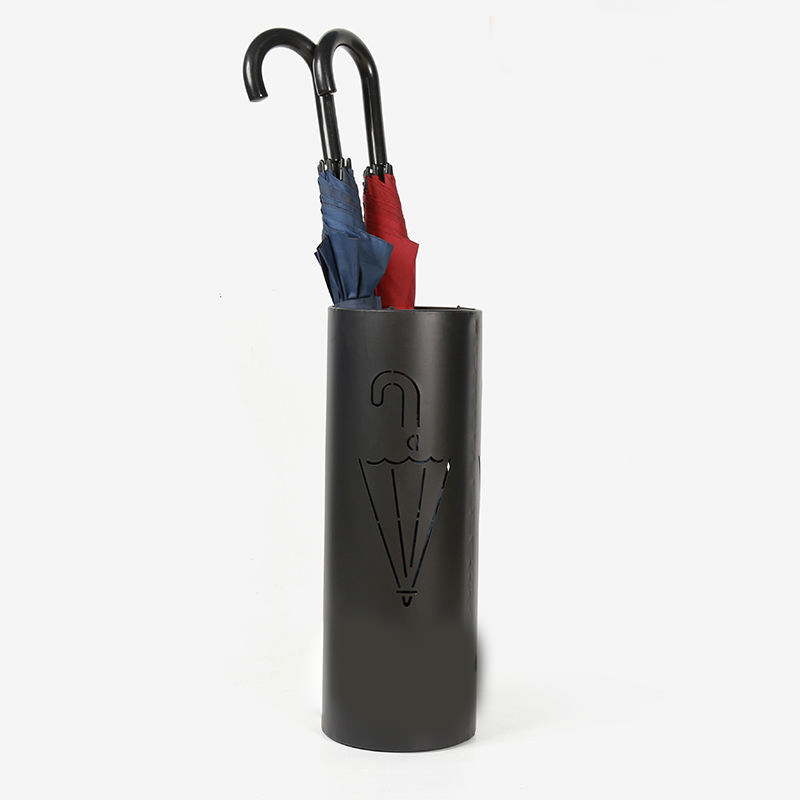(Ø20x50cm) Metall Schirmständer Zylinder Regenschirm Halter im Umbrella Design - Schwarz
