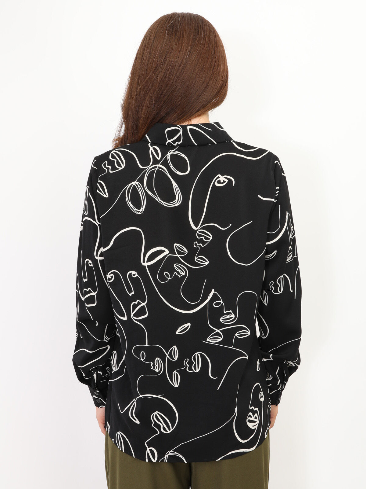 Chemise fluide imprimée- Noir