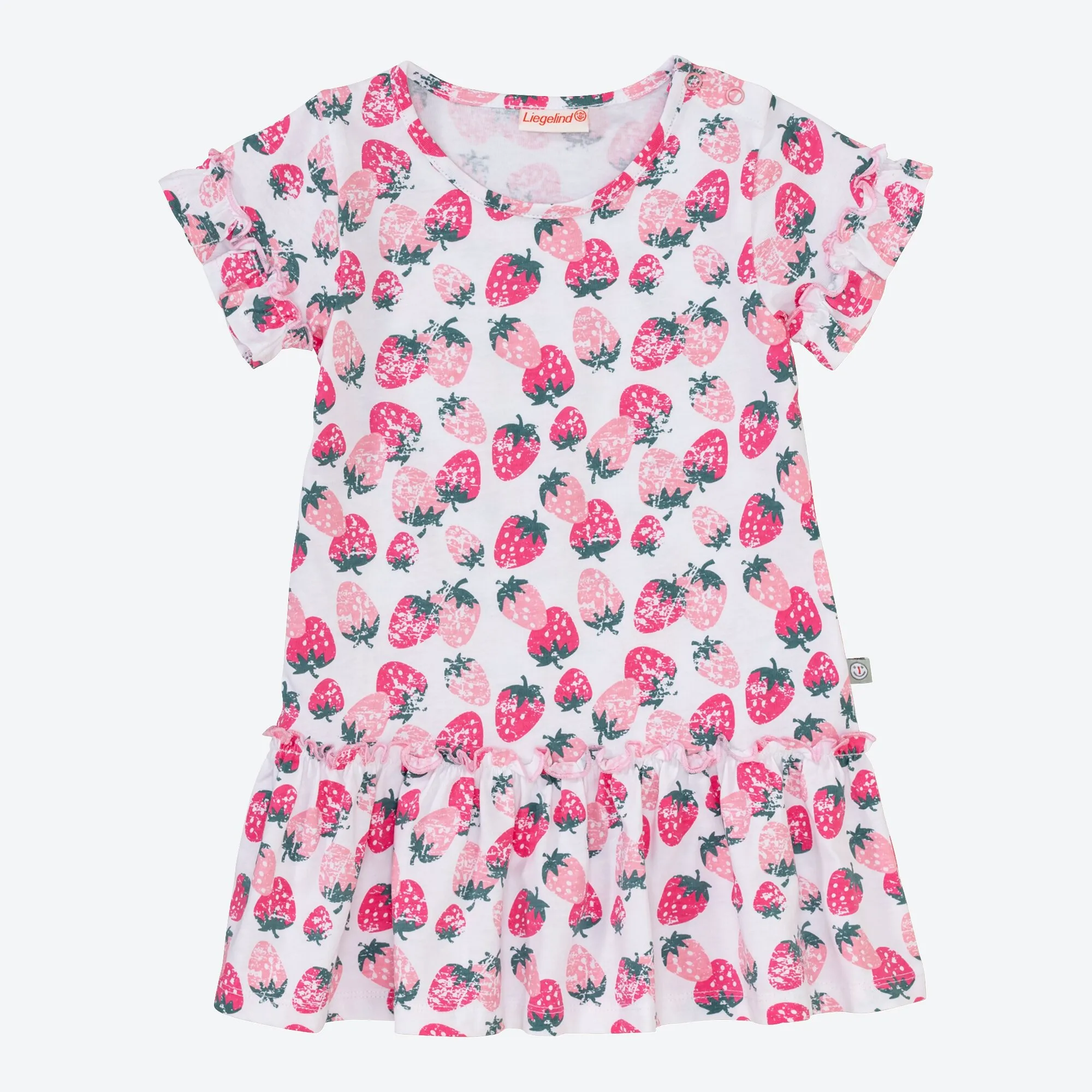 Baby-Mädchen-Kleid mit Erdbeer-Muster