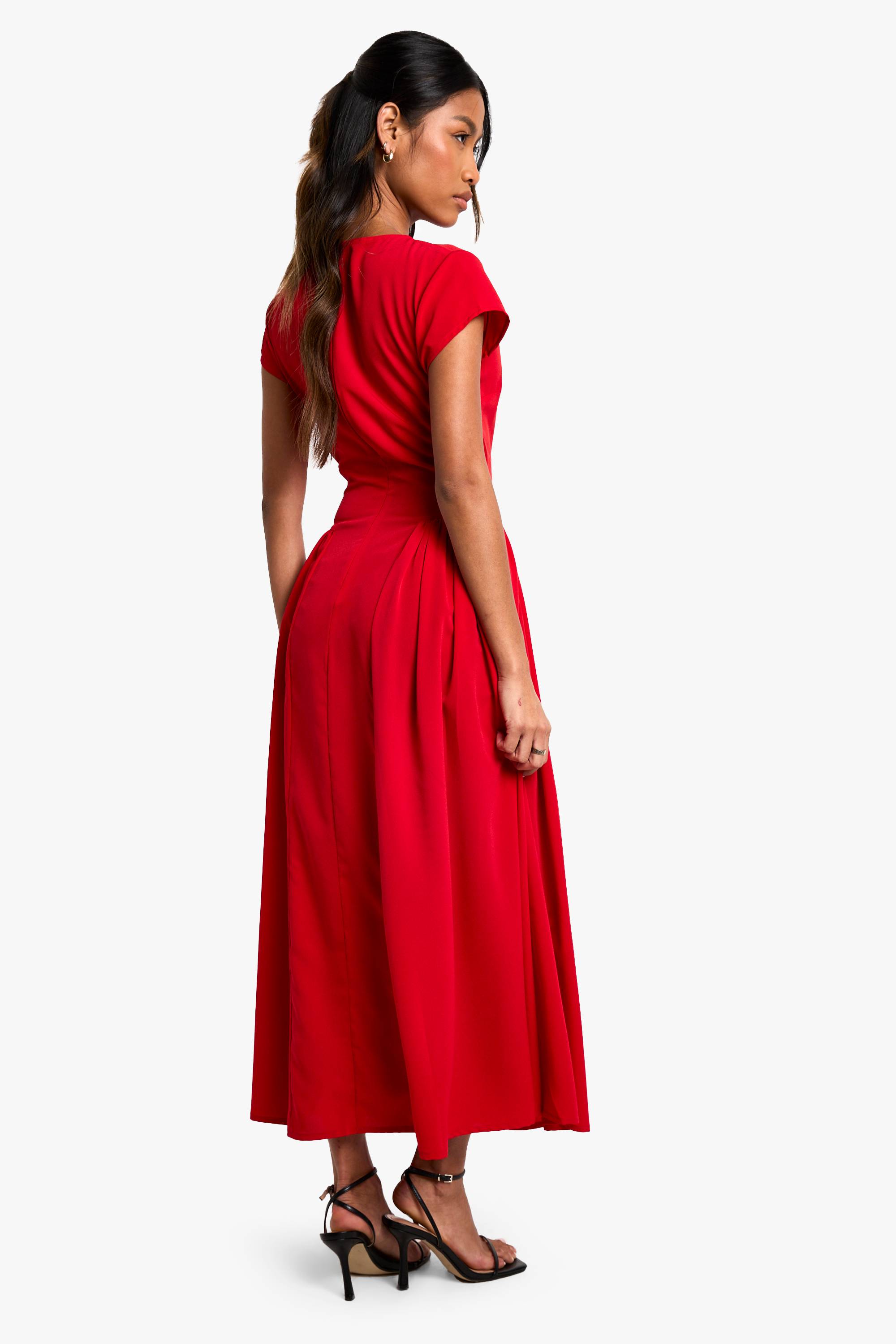 boohoo Robe midaxi à jupe volumineuse texturée