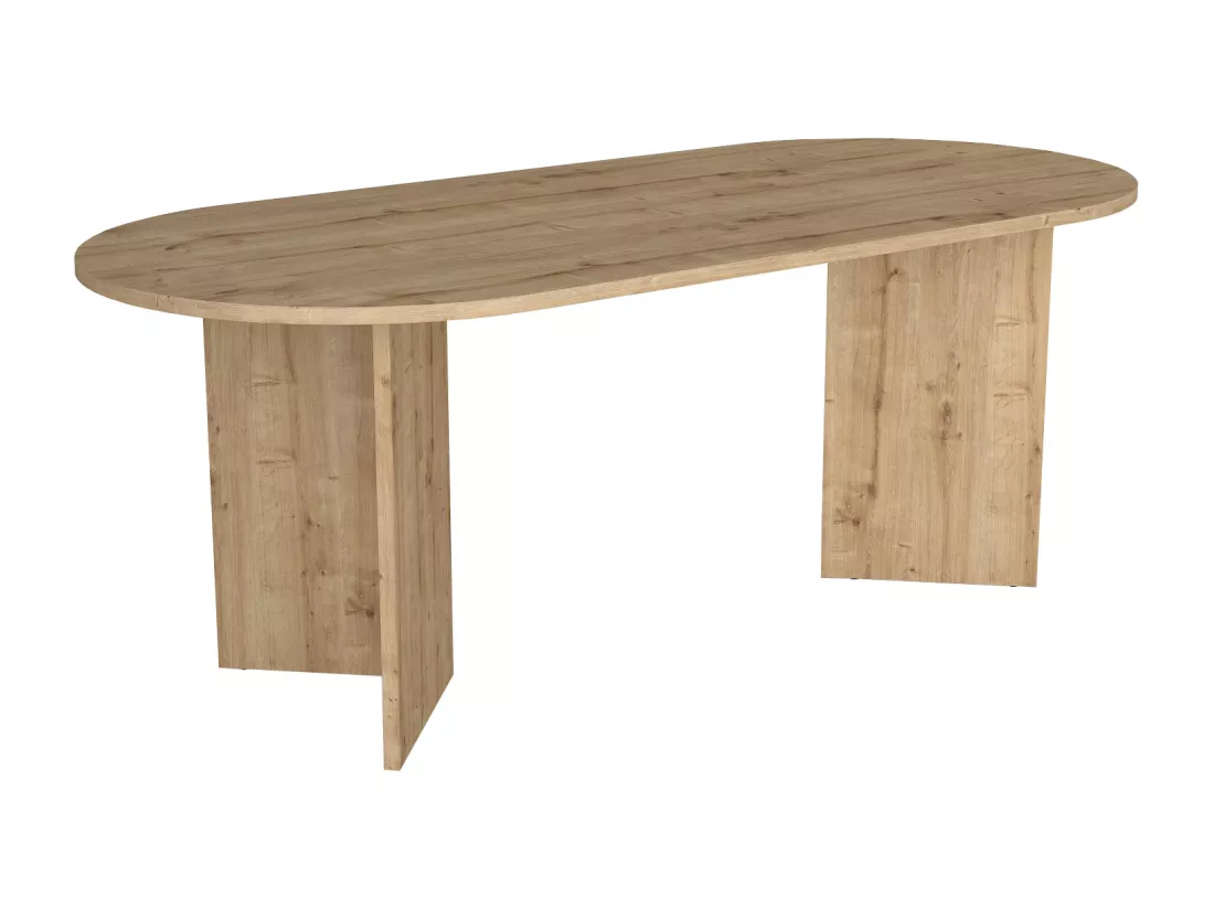 Table à manger 8 personnes - Naturel clair - TOPANIA