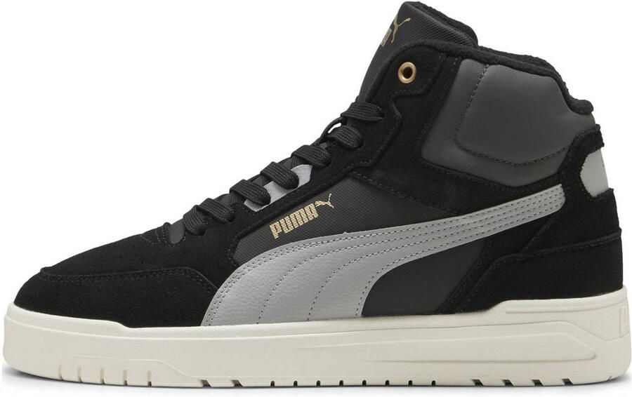 PUMA Shuffle Downtown Mid WTR Unisex Sneakers Black-Gray Echo- Gold