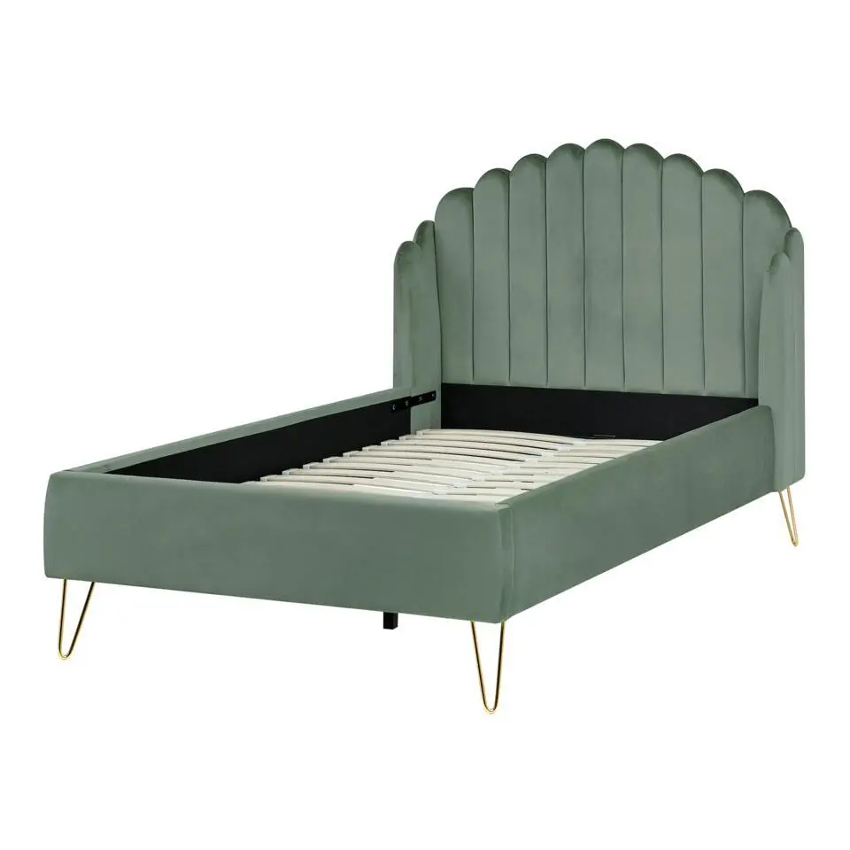 AMBILLOU - Tweepersoonsbed - Groen - 120 x 200 cm - Fluweel