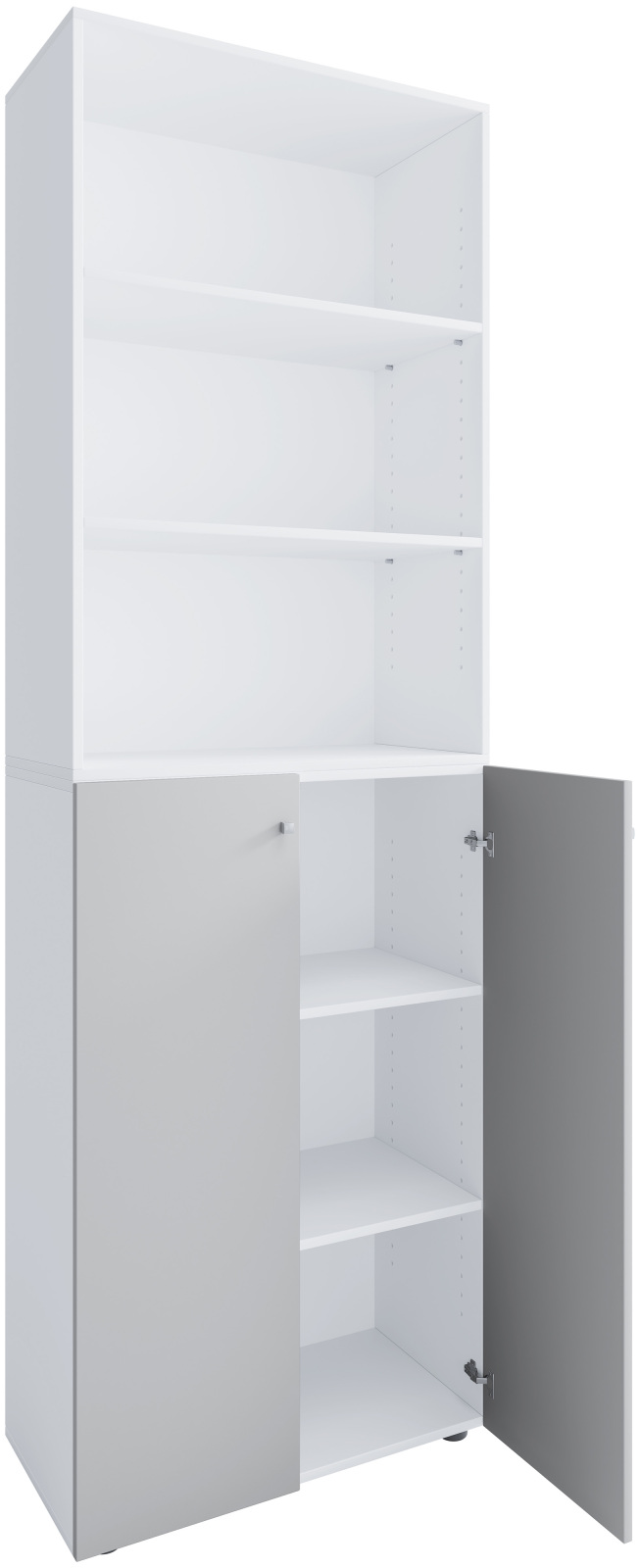 Schuhschrank LONA XL - weiß-grau - 3 offene Fächer