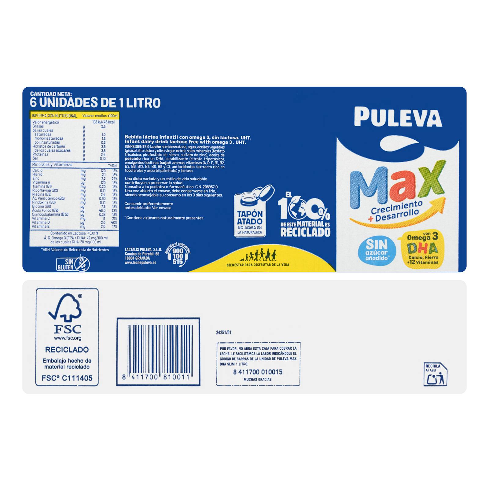 Puleva Max boisson lactée pour la croissance et le développement