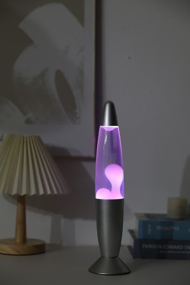 iTotal LED lavalampe (hvid, sølv)