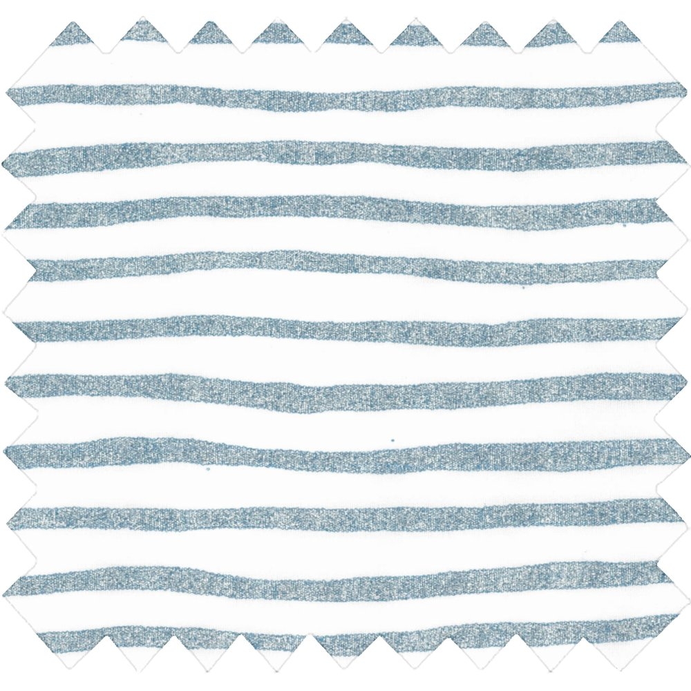 Coupon Tissu 50 Cm Rayé Bleu Blanc